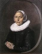 HALS, Frans Portrait of a Seated Woman Holding a Fn f Spain oil painting reproduction